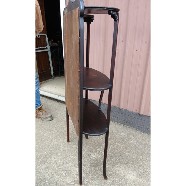 Antique Victorian Mahogany Etagere 3 Tiers With Mirrors 1910 For Sale - Image 11 of 13
