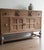 Very heavy solid highly functional early 1900s Tiger Oak quarter sawn solid wood sideboard | buffet with hand-carved...
