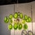 Metal Mid-Century Italian Modernist Chandelier by Gino Vistosi, 1970s Murano Green Glass Disc and Chrome For Sale - Image 7 of 8