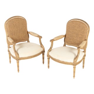19th Century French Giltwood Armchairs, Set of 2 For Sale