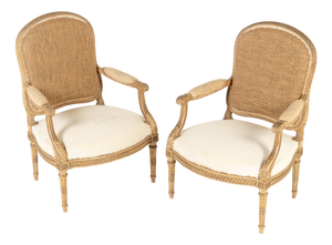 19th Century French Giltwood Armchairs, Set of 2
