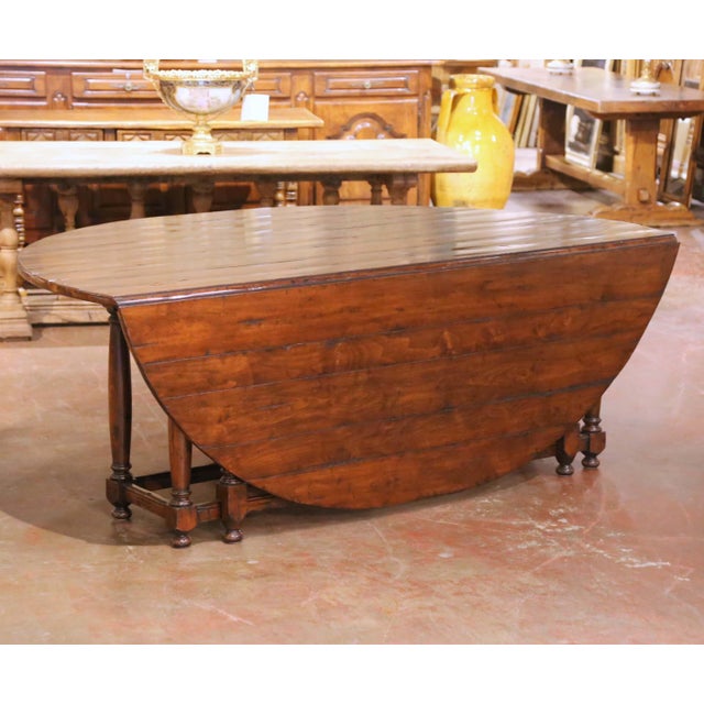 Wood Late 20th Century Guy Chaddock Country Oak Drop-Leaf Gate Leg Dining Table For Sale - Image 7 of 18