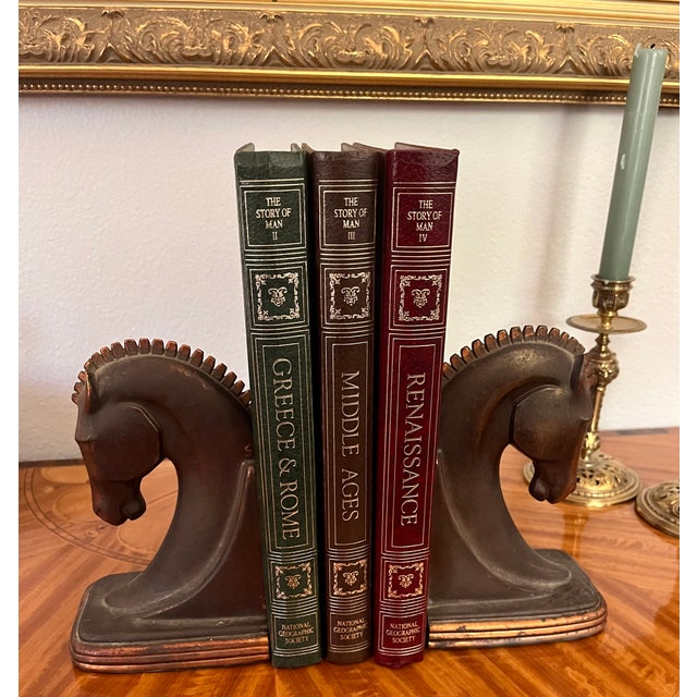 1930s 1930s Art Deco Bronze/Copper Horse Bookends For Sale - Image 5 of 11