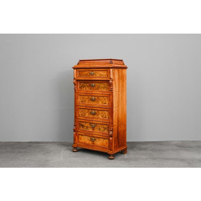 Gründerzeit Office Desk in Walnut, 19th Century For Sale - Image 6 of 18