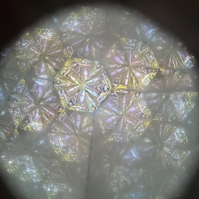 Wood Vintage Double Viewer Artisan Kaleidoscope Fused Art Glass Wheel 11.5" For Sale - Image 7 of 10