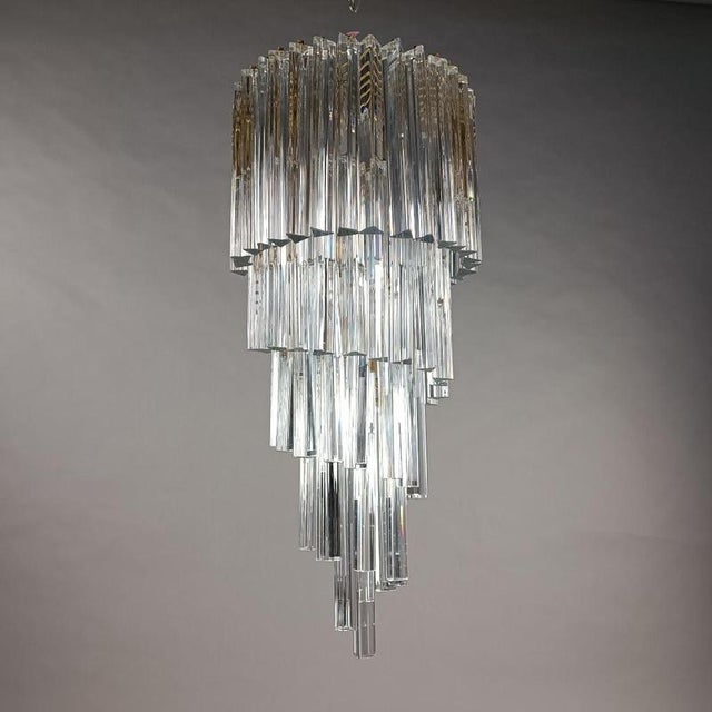 Crystal Glas Trilobo Spiral Chandelier from Venini, 1960s For Sale - Image 13 of 16