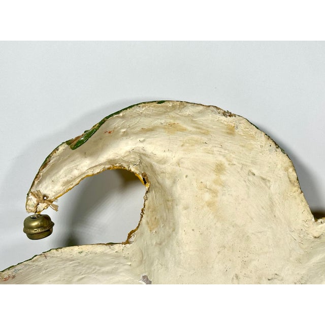 Green Mexican Papier Mache Payaso Jester Mask signed Orozco c. 1950s For Sale - Image 8 of 10