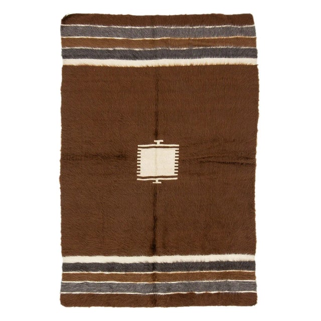 Textile Brown Vintage Turkish Blanket Kilim Rug For Sale - Image 7 of 7