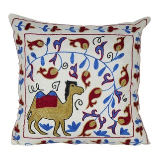 Camel Suzani Pillow Cover For Sale