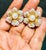 Diamond South Sea Pearl Platinum Large Flower Clip on Earrings, Two Tone For Sale - Image 4 of 8