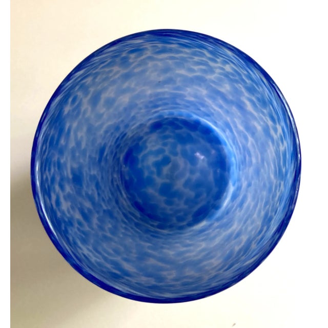 Artisan Mottled Blue Handblown Glass Tumbler/Vase For Sale In New York - Image 6 of 9