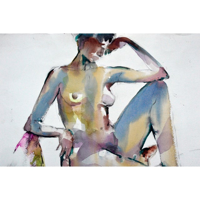 Light and airy portrait of a resting nude by David Stephens (American, 20th century). Unsigned, from a collection of his...
