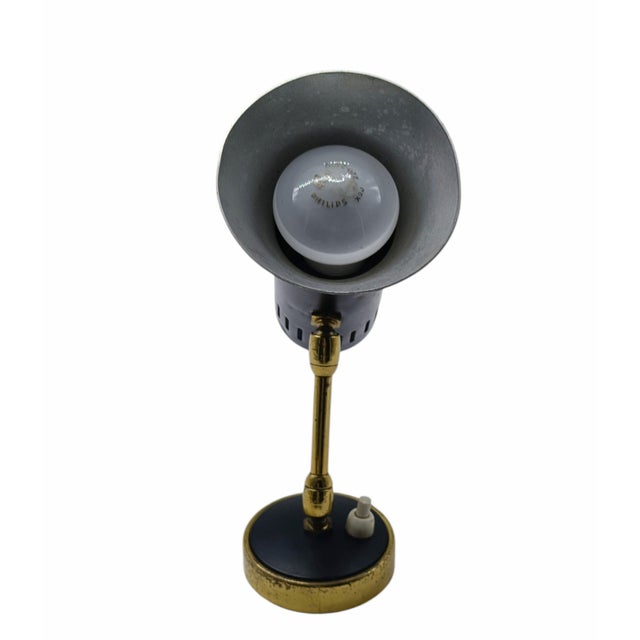Stilnovo Black Metal and Brass Wall Lamp from Stilnovo, Italy, 1950s For Sale - Image 4 of 11