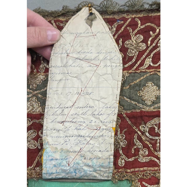 Metal Antique Early 20th Century Sumatran Ceremonial Tirai Textile Hanging For Sale - Image 7 of 18