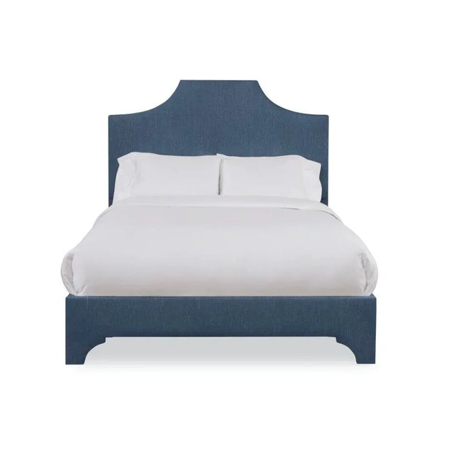 Not Yet Made - Made To Order Kit Twin Headboard, Navy Linen For Sale - Image 5 of 5