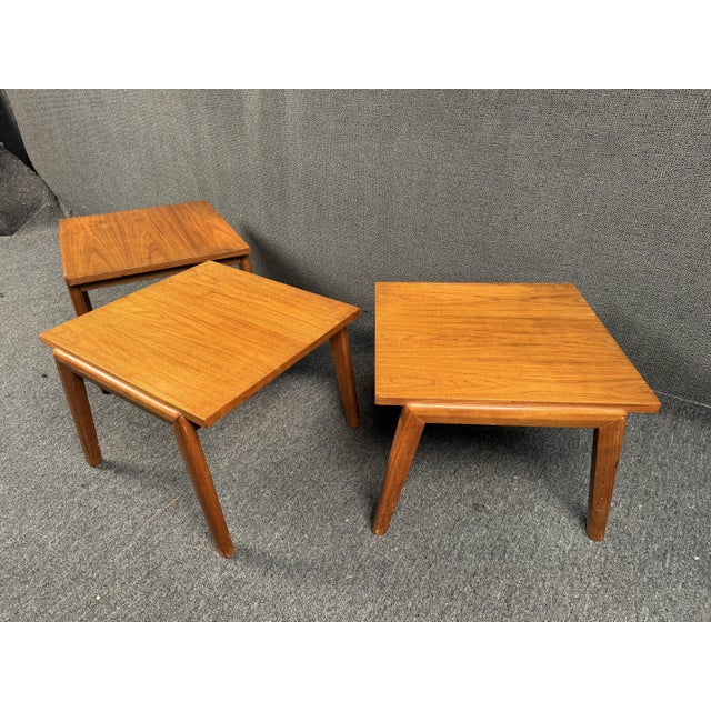 Mid 20th Century Set of Three Vintage Teak End Tables For Sale - Image 4 of 12