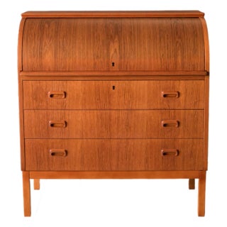 Mid Century Modern Scandinavian Teak Secretary Desk For Sale
