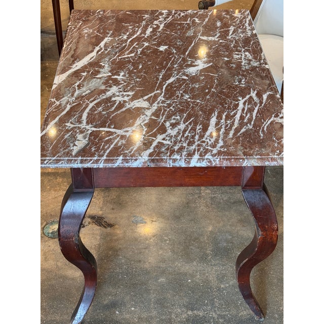 19th Century French Mahogany Table With Marble Top For Sale - Image 10 of 10