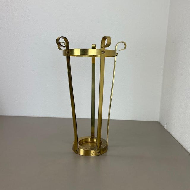 Hollywood Regency Brass Umbrella Stand, Italy, 1970s For Sale - Image 4 of 18