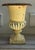 Mid-Century Petite Cast Iron Medici Style Garden Urn in Pale Buttercup Yellow For Sale - Image 12 of 12