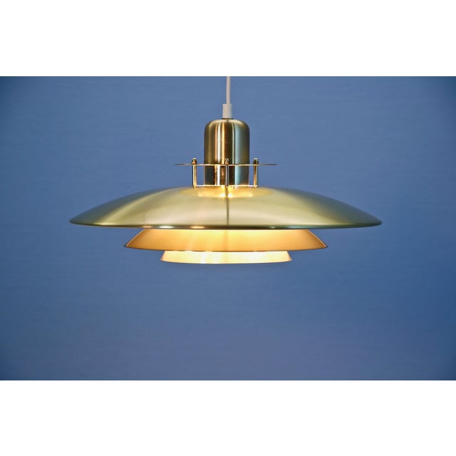 Metal Danish Haning Lamp in Brass, 1980s For Sale - Image 7 of 7