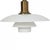 Poul Henningsen 3/2 pendant lamp with a browned brass fitting and white opal glass shades. The lamp appears in good...