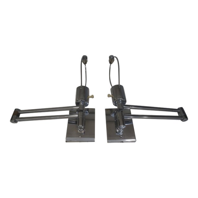 Vintage Hansen New York Wall Lamps in Chrome - a Pair For Sale