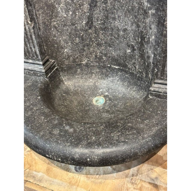 Stone Rare 19th C. Belgian Black Marble Wall Fountain For Sale - Image 7 of 10