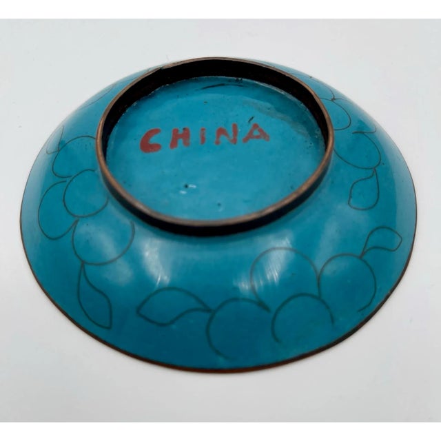Metal Vintage Chinese Cloisonné Catch-All Tray - Pair For Sale - Image 7 of 9