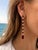 Metal Garnet Long Drop Earrings, Silver, Gold, Pair For Sale - Image 7 of 8