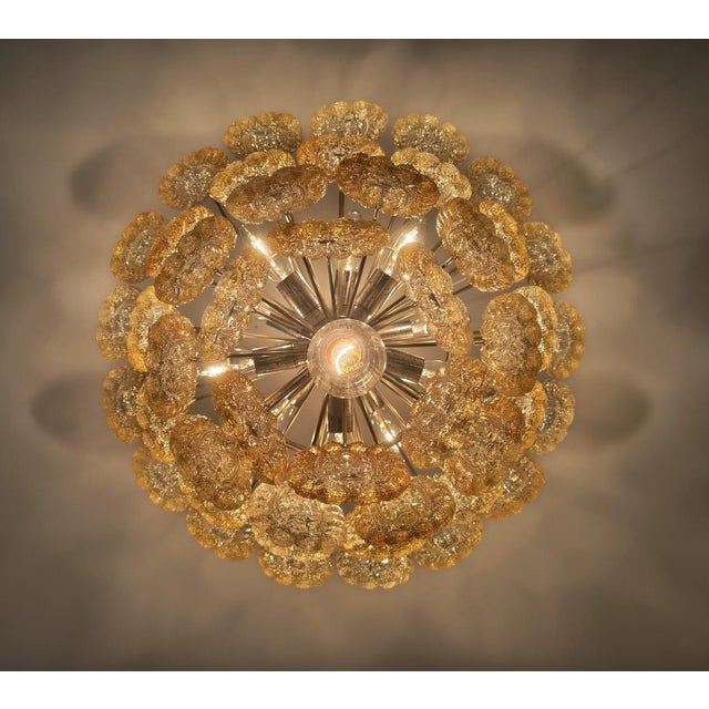 Vintage Four-Tier Pressed Crystal Glass Chandelier, 1960s For Sale - Image 16 of 18