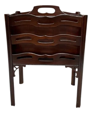 Mid Century Mahogany Tall Magazine Rack, Made by Butler