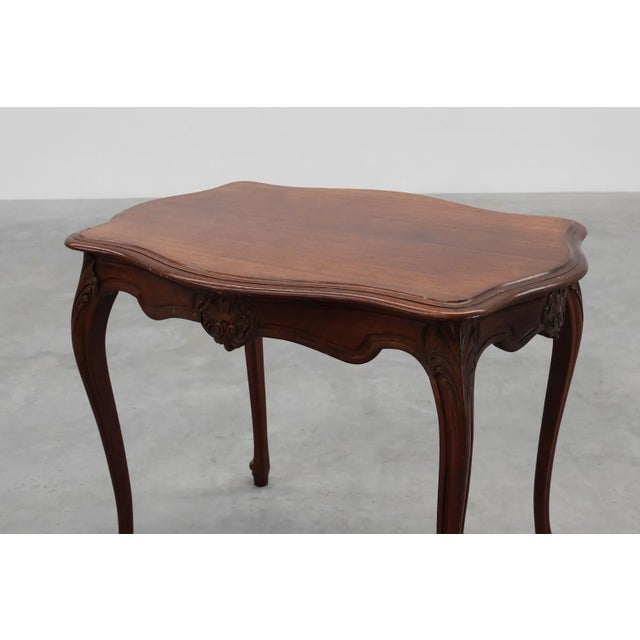 Brown Antique Louis XV Carved Side Table, France, 1900s For Sale - Image 8 of 13
