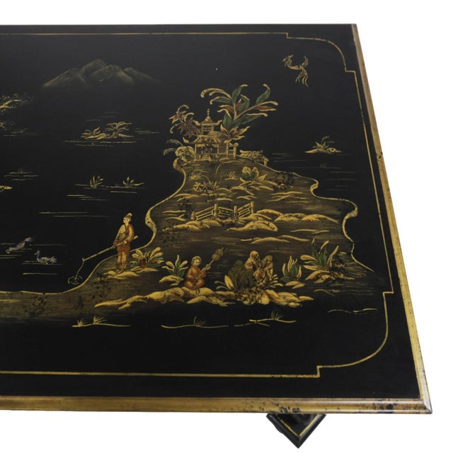 Vintage Hand-Painted Chinoiserie ElegantSide Table For Sale - Image 9 of 9