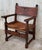 19th Century Spanish Colonial Throne Armchair with Leather For Sale - Image 4 of 11