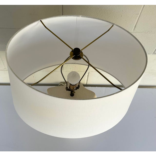 Revelation Organic Modern Off-White and Tan Sculptural Grotto Table Lamp For Sale - Image 4 of 6