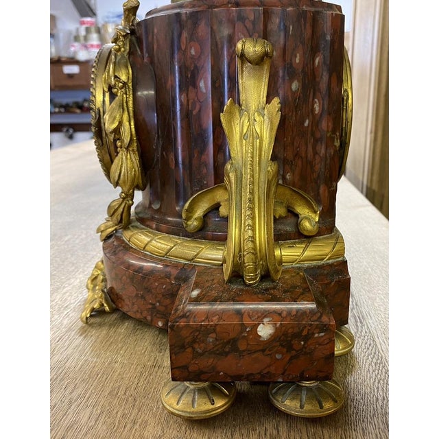 Antique French Marble Mantle Clock For Sale - Image 12 of 18