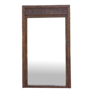 Open Lotus Monumental Antique Floor Mirror For Sale