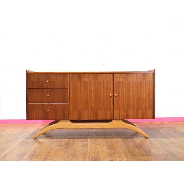 1960s Mid Century Modern Vintage Credenza Sideboard by Lebus Danish Style For Sale - Image 9 of 15