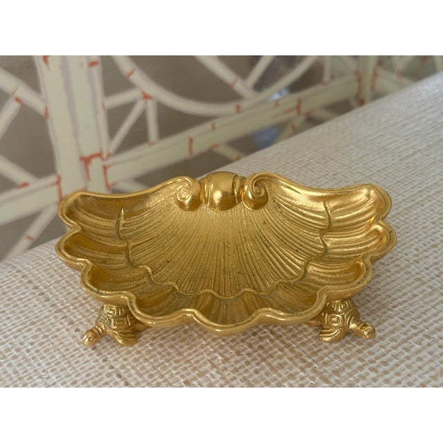 Shell Sherle Wagner Shell Gold Plate Soap Dish For Sale - Image 7 of 12