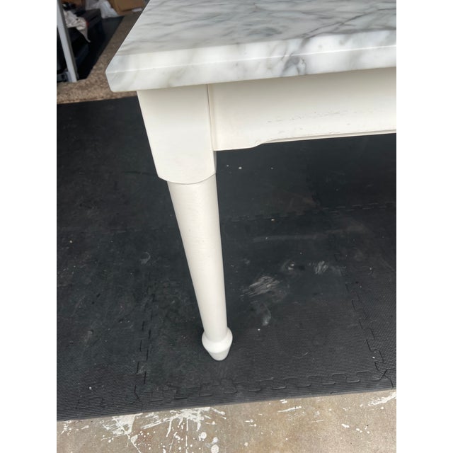 Vintage Williams Sonoma Carrara Marble Table For Sale - Image 15 of 16