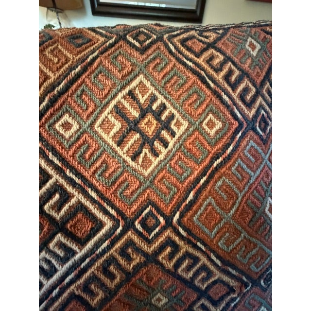 Matching Pair of Vintage Persian Style Rug Pillows For Sale - Image 4 of 9