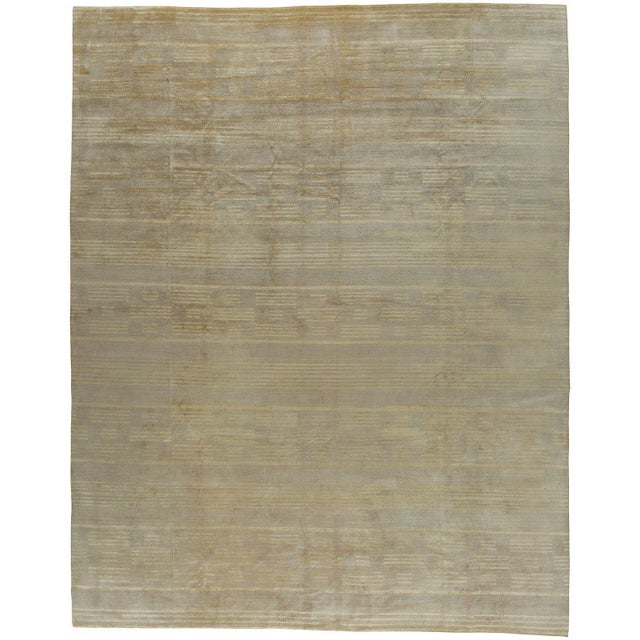 Oversize Wool Silk Modern Tibetan Rug - 9'9" x 14'10" For Sale - Image 13 of 13