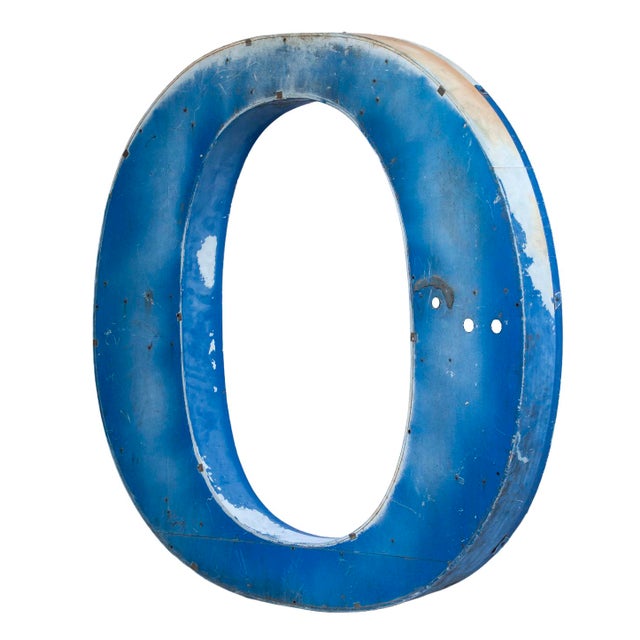 Metal XXL Vintage Industrial Upper Case Letter “O” For Sale - Image 7 of 7