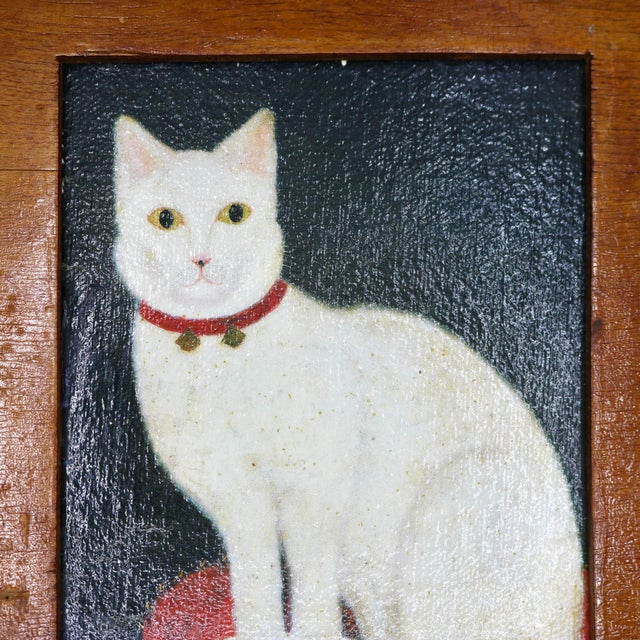 Vintage Framed Folk Art Portrait Print of "Tinkle, a Cat" For Sale - Image 4 of 8