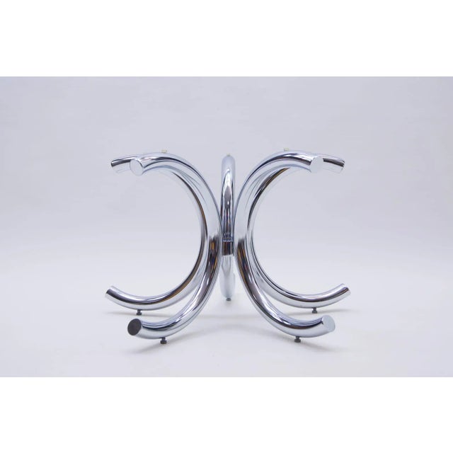 1970s Round Chrome & Smoked Glass Coffee Table, 1970s For Sale - Image 5 of 7