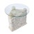 Pair of Tessellated Mactan Stone Side Tables With New Round Glass Tops For Sale - Image 12 of 13