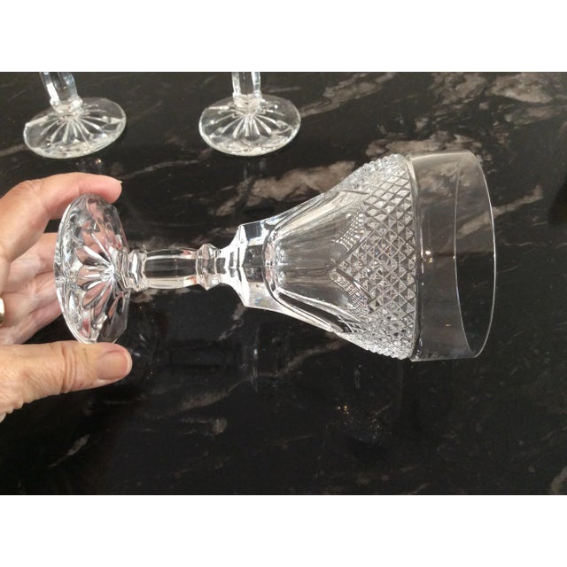 English Vintage English Cut Crystal Stemmed Red Wine Glasses- Set of 3 For Sale - Image 3 of 13