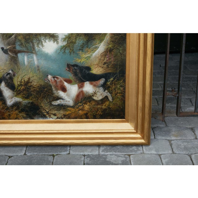 Edward Armfield 19th Century Oil Painting Depicting Dogs Flushing a Pheasant For Sale - Image 4 of 9