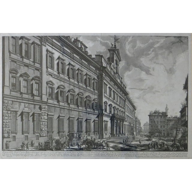 Mid 18th Century Etching “Veduta Della Gran Curia Innocenziana” by Giovanni Battista For Sale - Image 4 of 9
